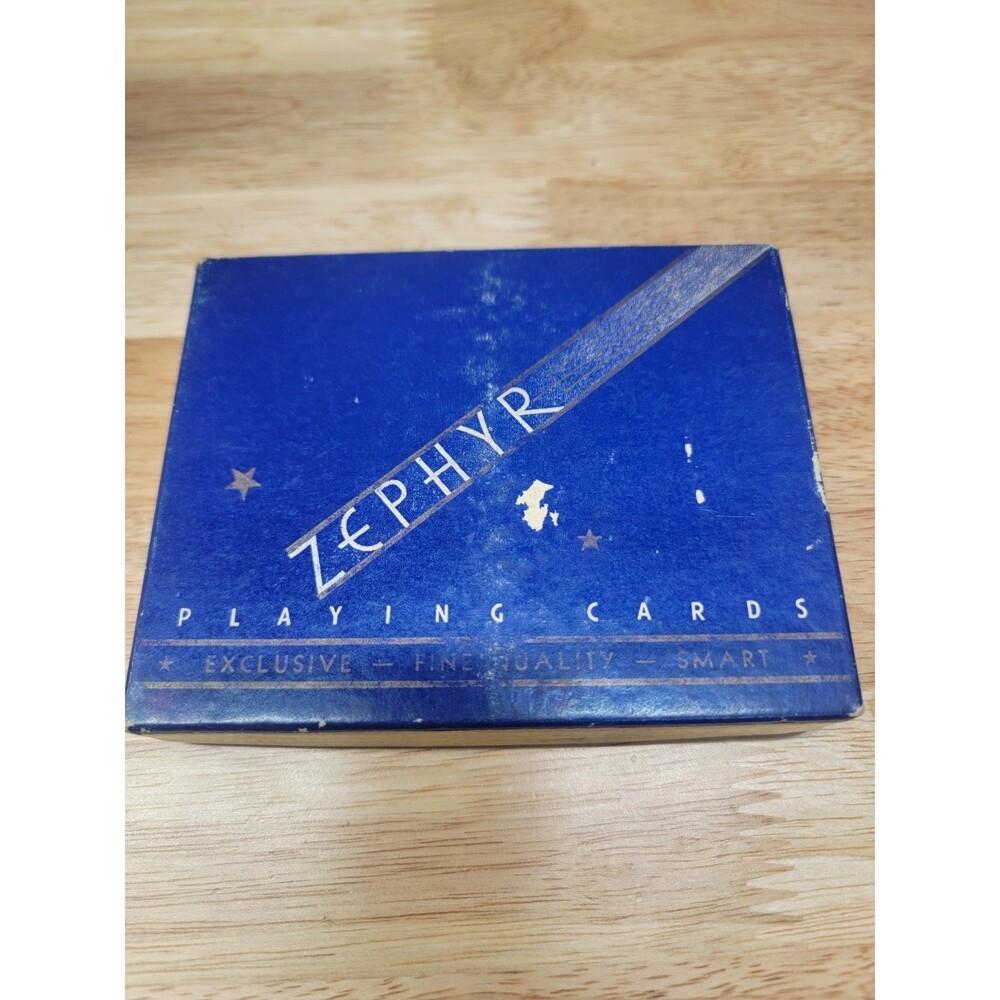 Vintage Zephyr Playing Card Box & 2 Decks Of Vintage Playing Cards